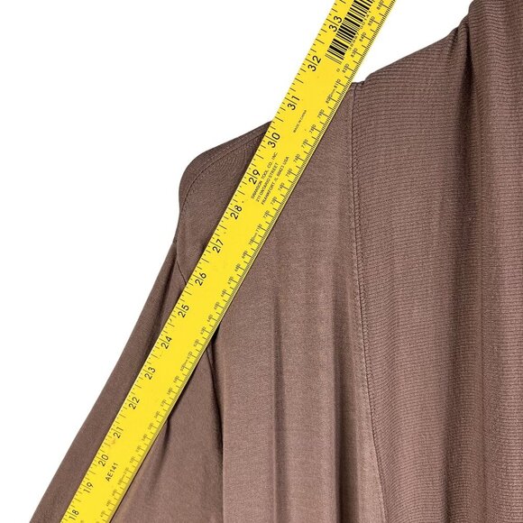 Athleta Womens M Open Front Long Cardigan Waterfall Soft Pockets Thumbholes Cozy - Picture 13 of 16